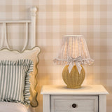 Omer Table Lamp Matt Taupe and Antique Brass With Shade