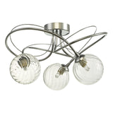 Onawa 3 Light Semi Flush Polished Chrome With Twisted Glass