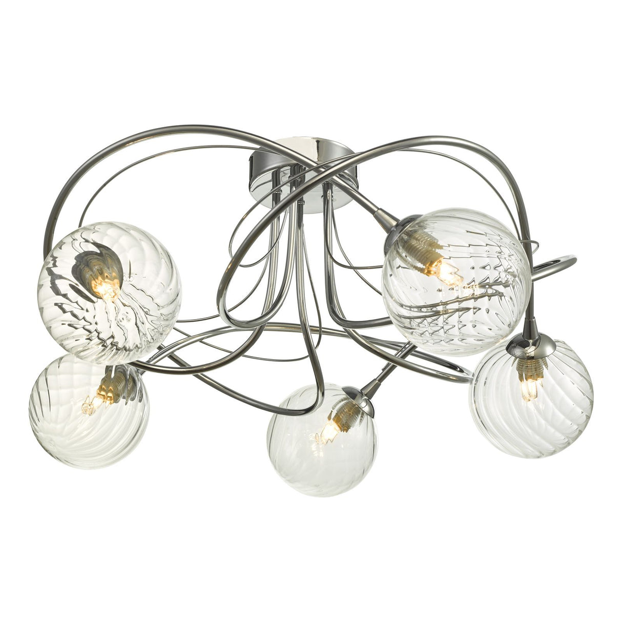 Onawa 5lt Semi Flush Polished Chrome With Twisted Glass