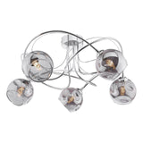 Onawa 5lt Semi Flush Polished Chrome With Organic Smoked Glass