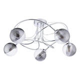 Onawa 5lt Semi Flush Polished Chrome With Smoked/Clear Ribbed Glass
