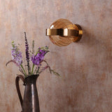 Ophira Wall Light Antique Gold and Amber Ribbed Glass