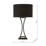 Oporto Table Lamp Matt Black With Shade