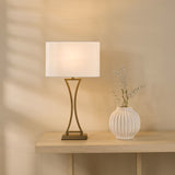 Oporto Table Lamp Aged Brass With Shade