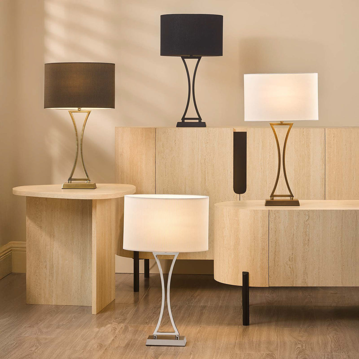 Oporto Table Lamp Aged Brass With Shade
