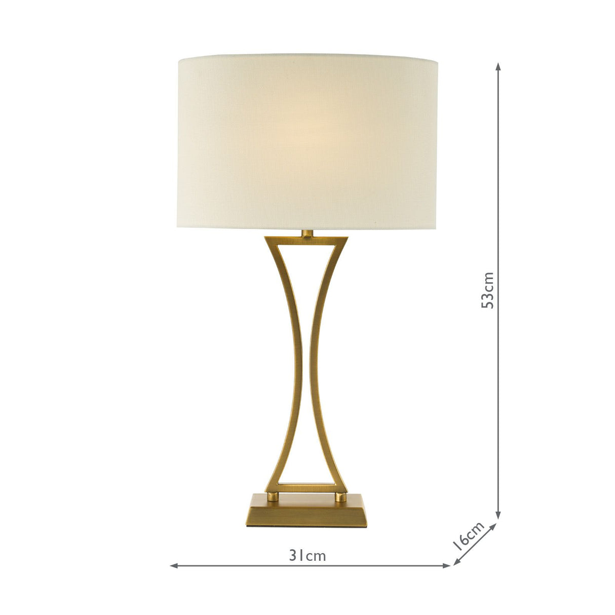 Oporto Table Lamp Aged Brass With Shade