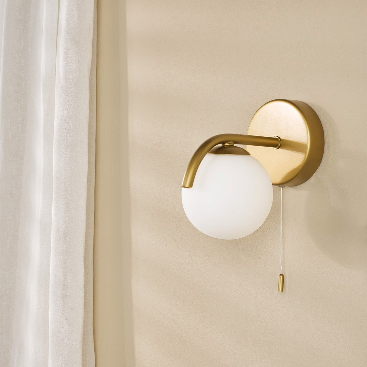 Orlena Wall Light Satin Gold and Opal Glass