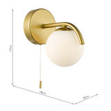 Orlena Wall Light Satin Gold and Opal Glass