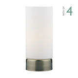 Owen Touch Round Glass Table Lamp Antique Brass Opal Glass (Multipack)