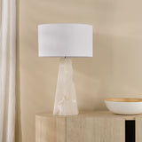 Paget Table Lamp Alabaster and Matt Antique Brass Base Only