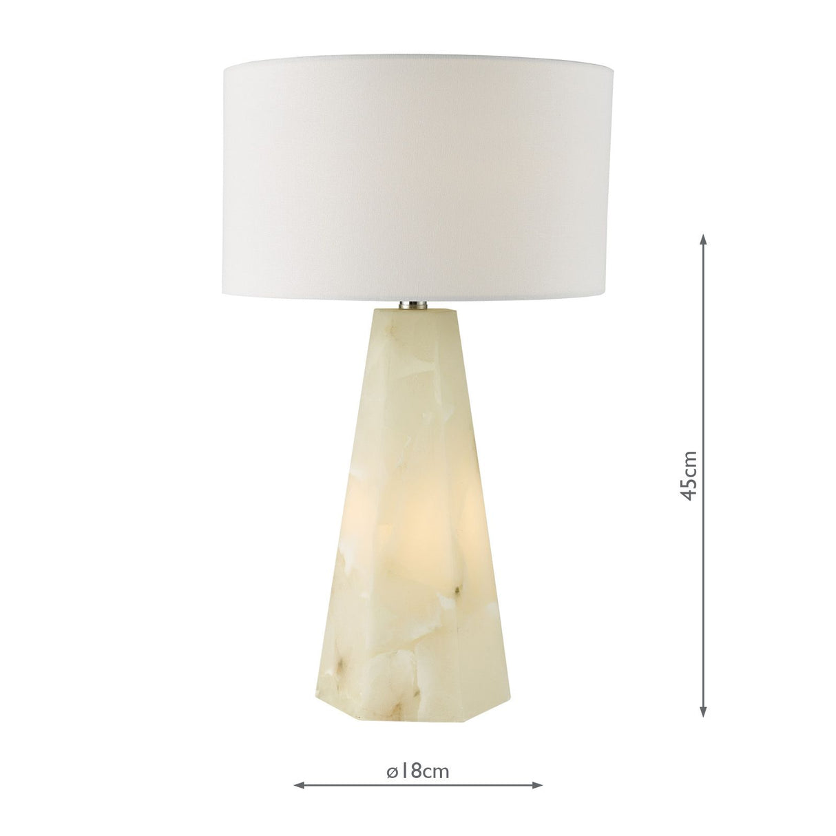 Paget Table Lamp Alabaster and Matt Antique Brass Base Only
