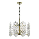 Porthos 8 Light Pendant Antique Brass and Glass