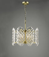Porthos 8 Light Pendant Antique Brass and Glass