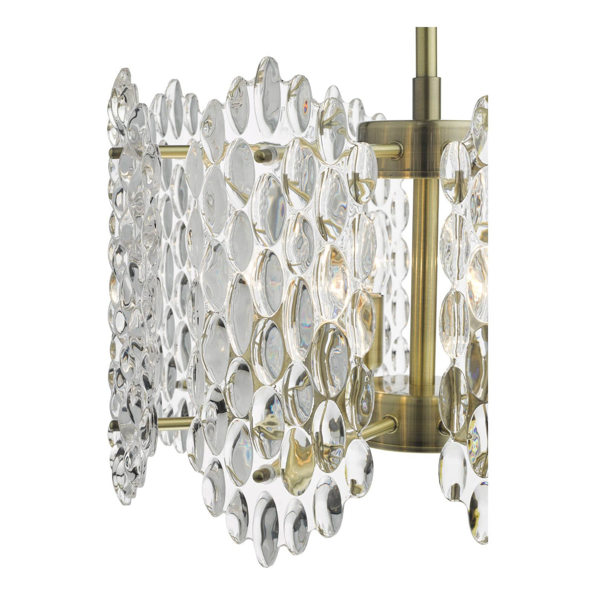 Porthos 8 Light Pendant Antique Brass and Glass