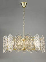 Porthos 15 Light Pendant Antique Brass Glass