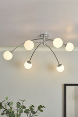 Puglia 6lt Semi Flush Polished Chrome Opal Glass