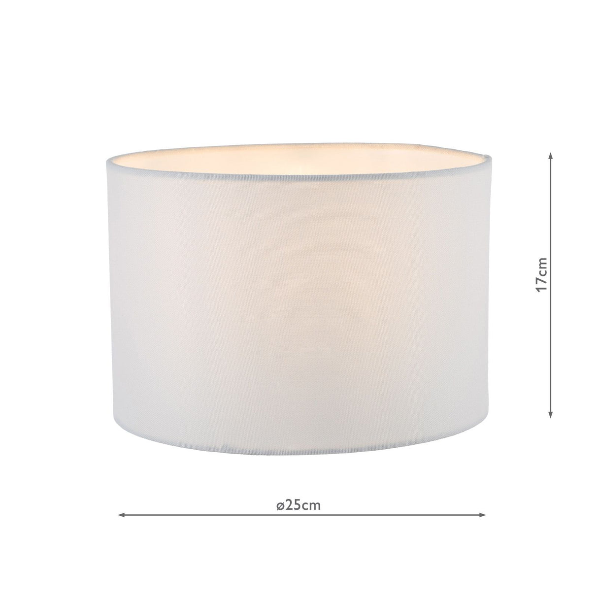 Pyramid White Linen Drum Shade 25cm 25cm