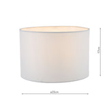Pyramid White Linen Drum Shade 25cm 25cm