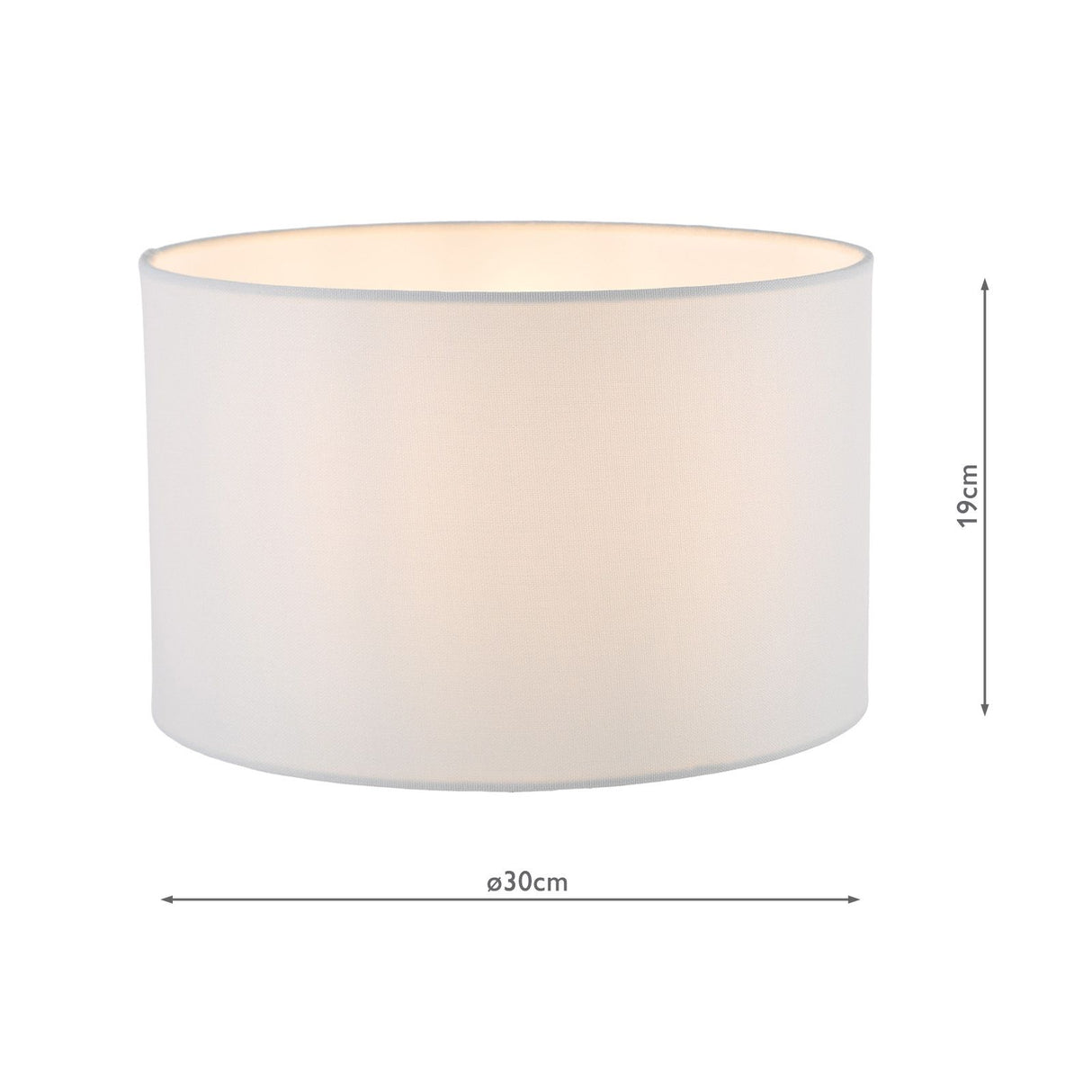 Pyramid White Linen Drum Shade 30cm 30cm