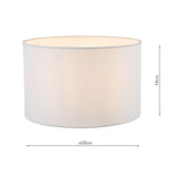 Pyramid White Linen Drum Shade 30cm 30cm