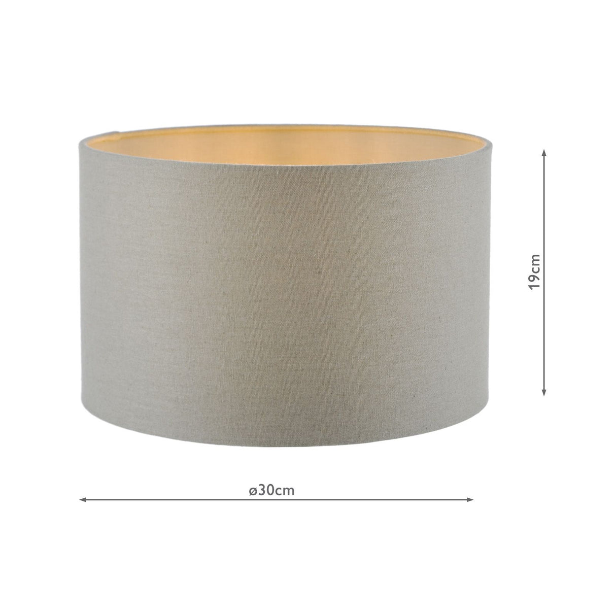 Pyramid Grey Linen Drum Shade 30cm 30cm