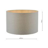 Pyramid Grey Linen Drum Shade 30cm 30cm