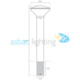 Portland 800 Root Mount Solar 3W LED 2700K/5000K, Vandal Resistant Solar Bollard, Black/Clear