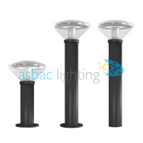Portland 800 Root Mount Solar 3W LED 2700K/5000K, Vandal Resistant Solar Bollard, Black/Clear