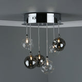 Quinn 6 Light Semi Flush Polished Chrome With Smoked & Clear Glass