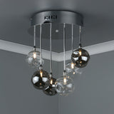 Quinn 6 Light Semi Flush Polished Chrome With Smoked & Clear Glass