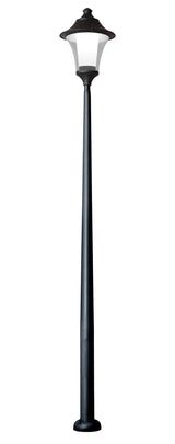 Remo 400 Akille 3500 50W E27 HighPower LED 4000K Assembled, Modern Post Lantern, Black/Clear