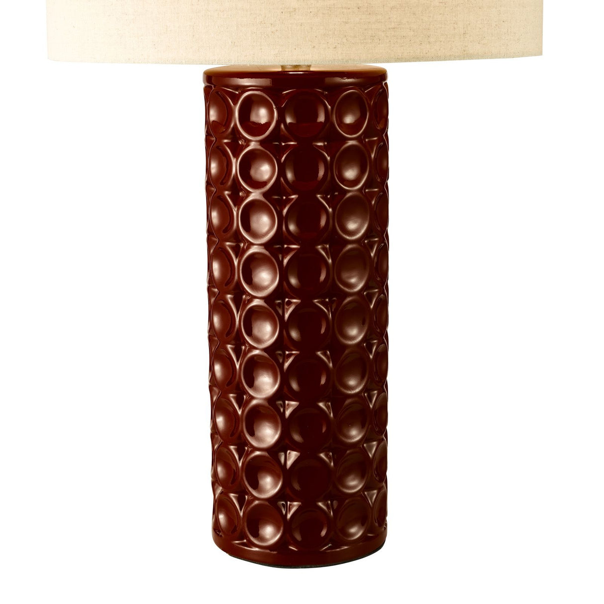 Raja Table Lamp Red and Antique Bronze With Shade
