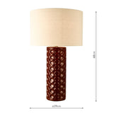 Raja Table Lamp Red and Antique Bronze With Shade