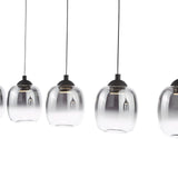 Ramona 5 Light Bar Pendant Matt Black and Smoked Ombre Glass LED