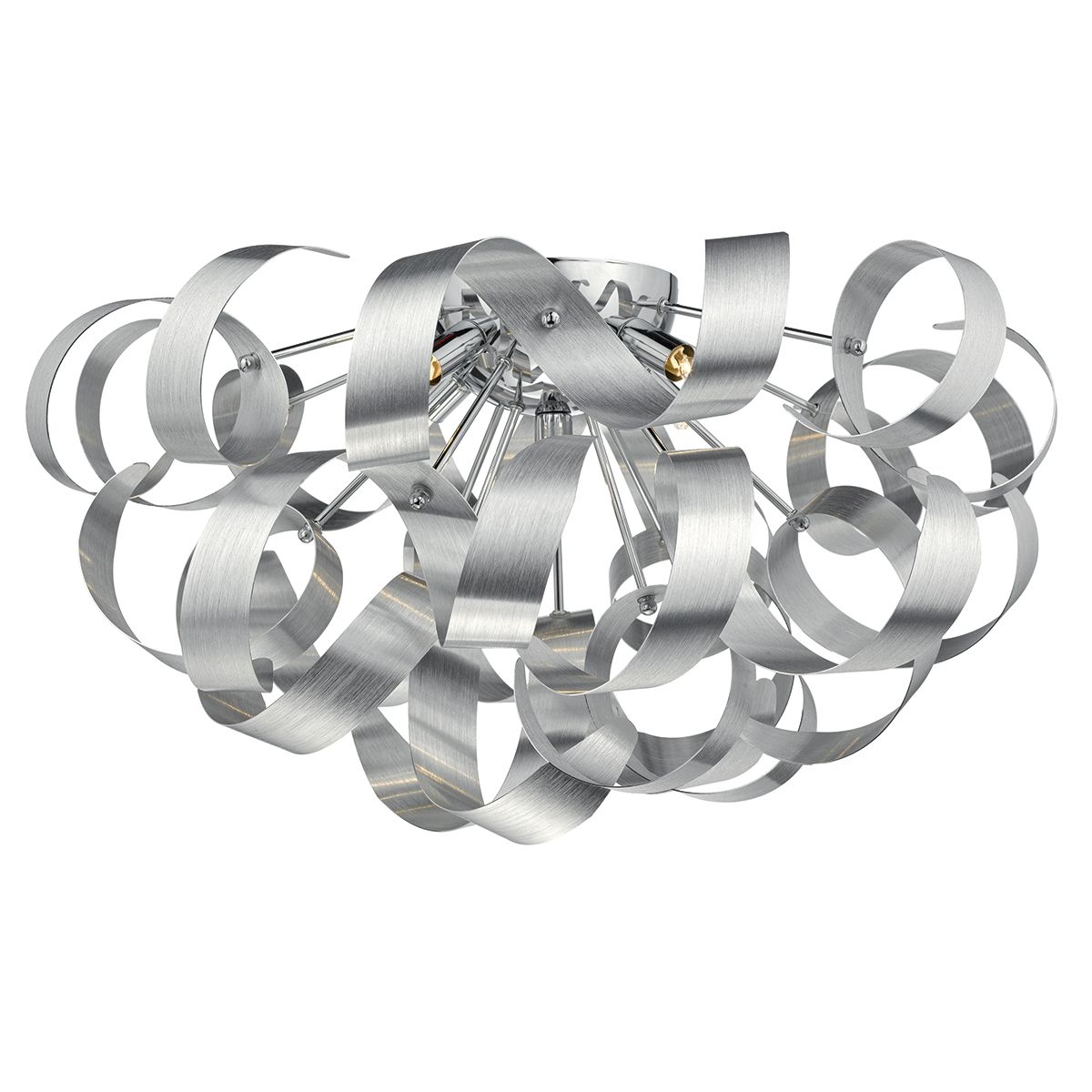 Rawley 5 Light Flush Brushed Aluminium 60cm