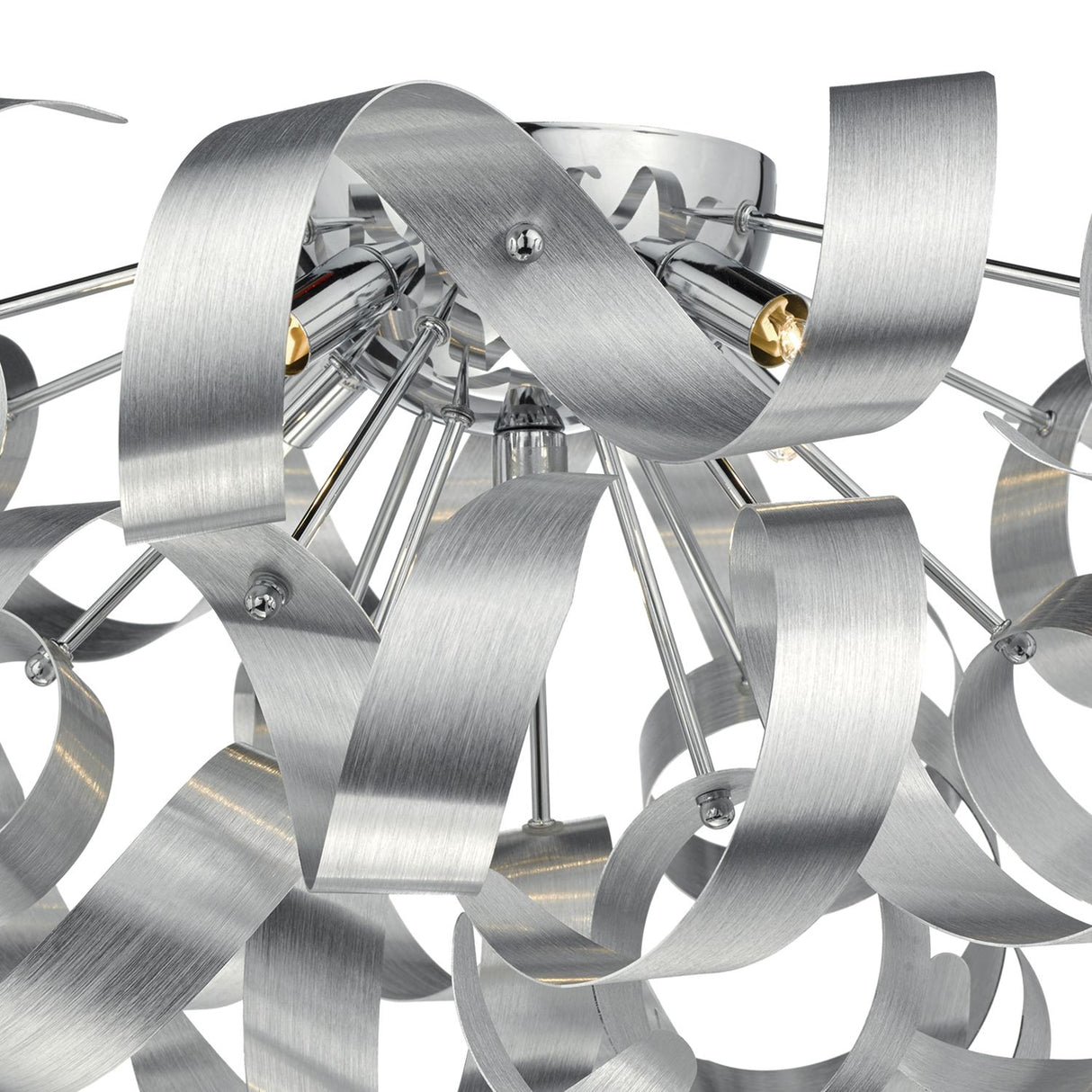 Rawley 5 Light Flush Brushed Aluminium 60cm