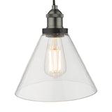 Ray 1 Light Single Pendant Antique Nickel Clear Glass
