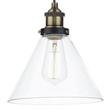 Ray 1 Light Pendant Antique Brass Clear