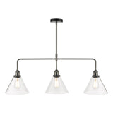 Ray 3 Light Bar Pendant Antique Nickel Clear Glass