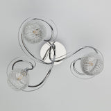 Rehan 3 Light Semi-Flush Polished Chrome and Ribbed Glass
