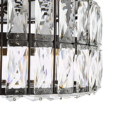 Relena 4 Light Flush Matt Black and Crystal