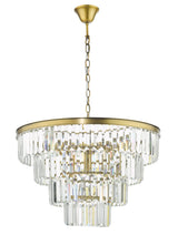 Rhapsody 6 Light Chandelier Crystal and Natural Brass