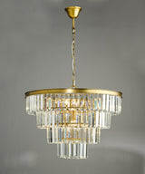 Rhapsody 6 Light Chandelier Crystal and Natural Brass