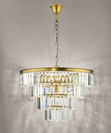 Rhapsody 6 Light Chandelier Crystal and Natural Brass