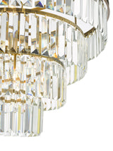 Rhapsody 6 Light Chandelier Crystal and Natural Brass