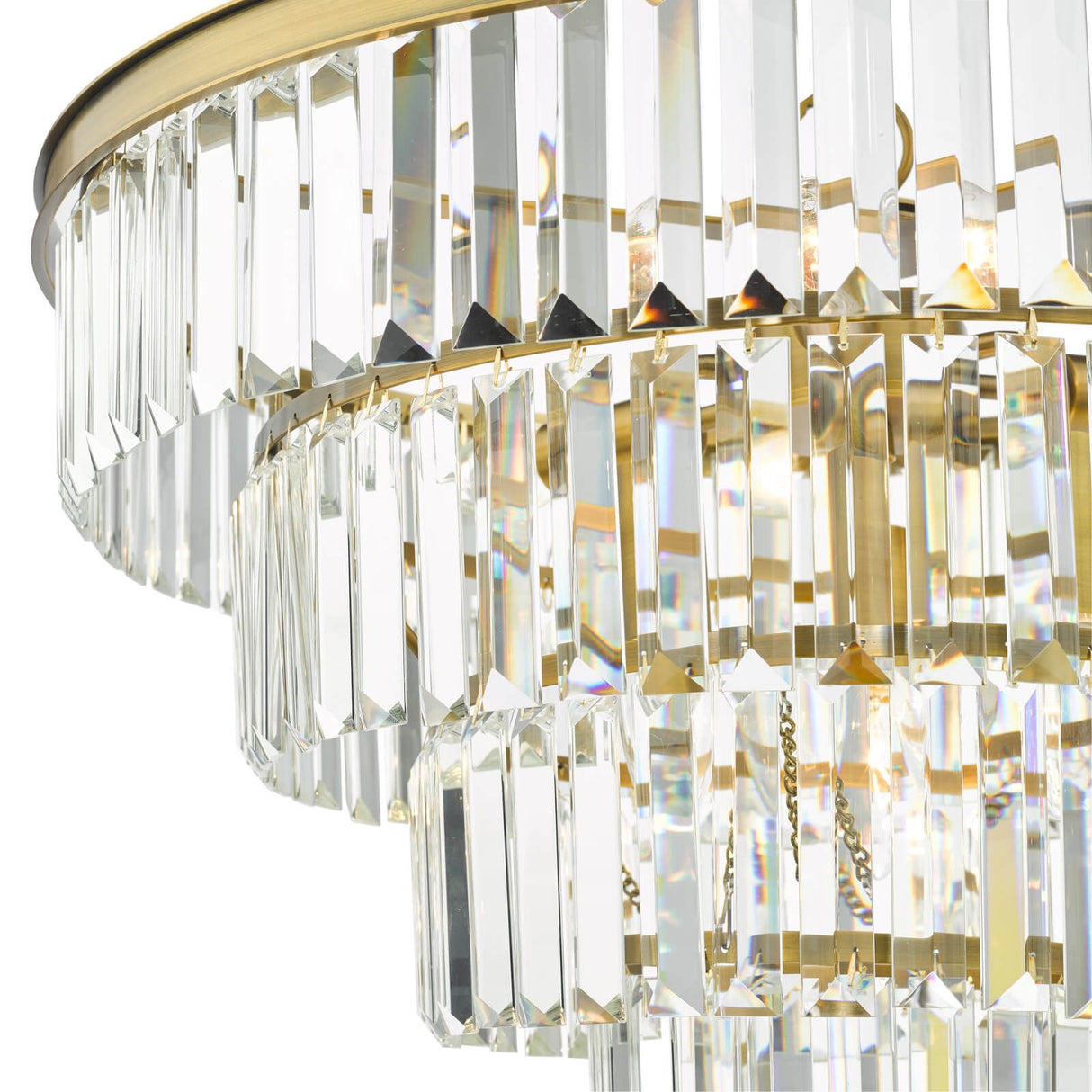 Rhapsody 6 Light Chandelier Crystal and Natural Brass