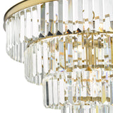 Rhapsody 6 Light Chandelier Crystal and Natural Brass