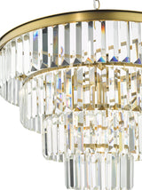 Rhapsody 6 Light Chandelier Crystal and Natural Brass