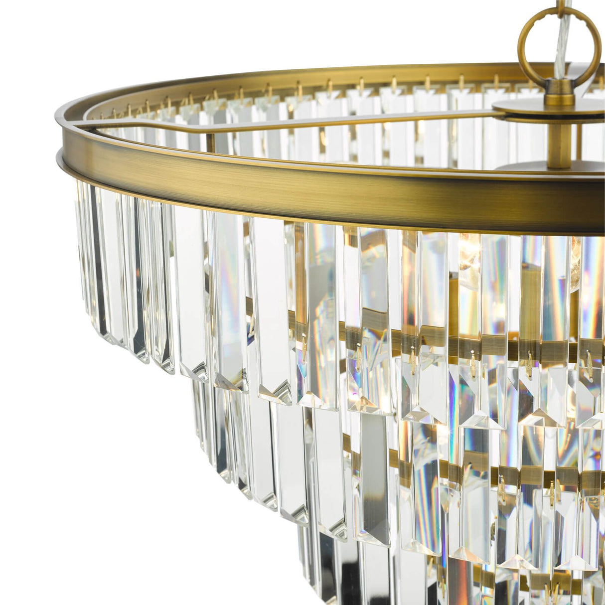 Rhapsody 6 Light Chandelier Crystal and Natural Brass