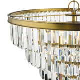 Rhapsody 6 Light Chandelier Crystal and Natural Brass